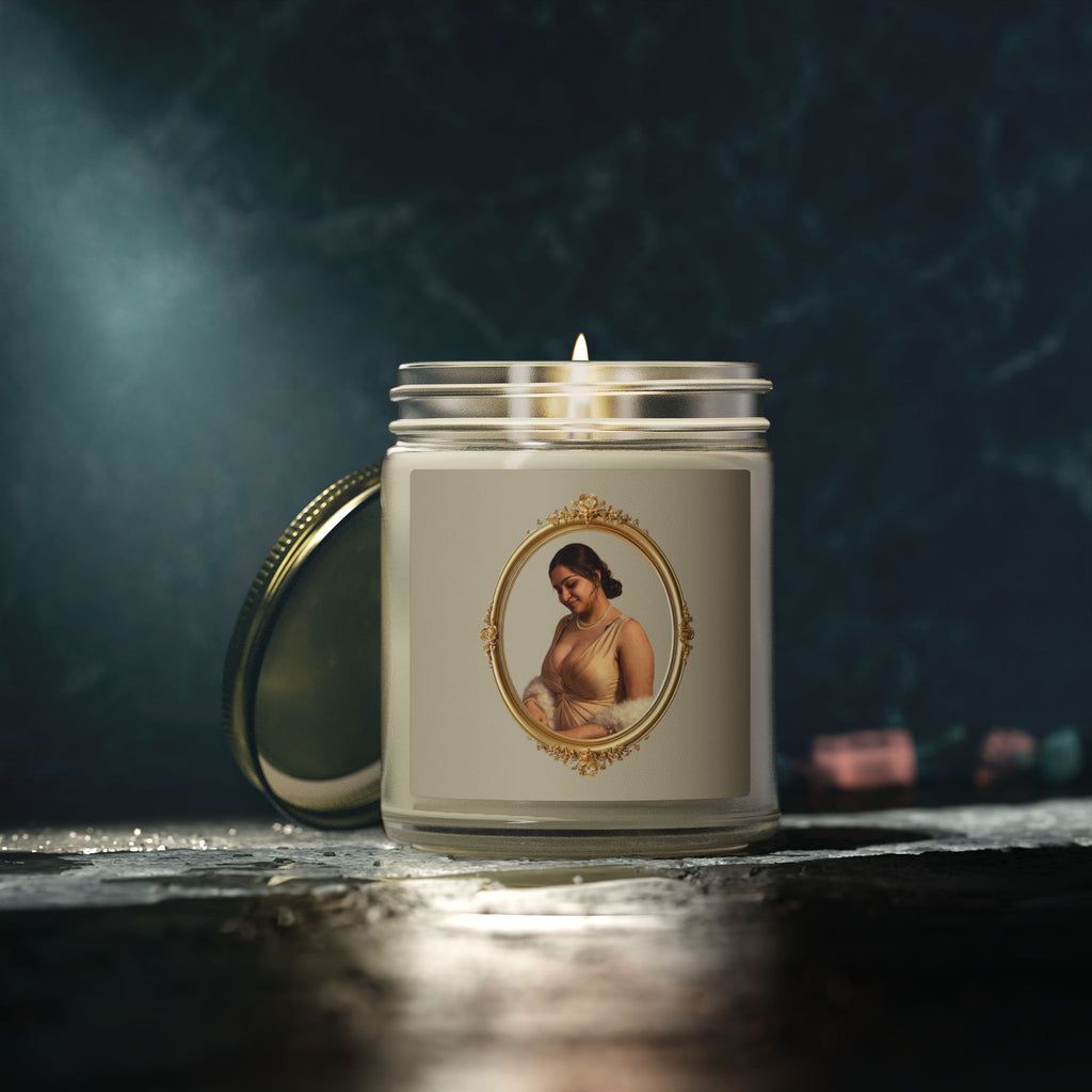 Coconut Apricot Soy Jar Candle — Floral Pearl Design (4oz & 9oz)