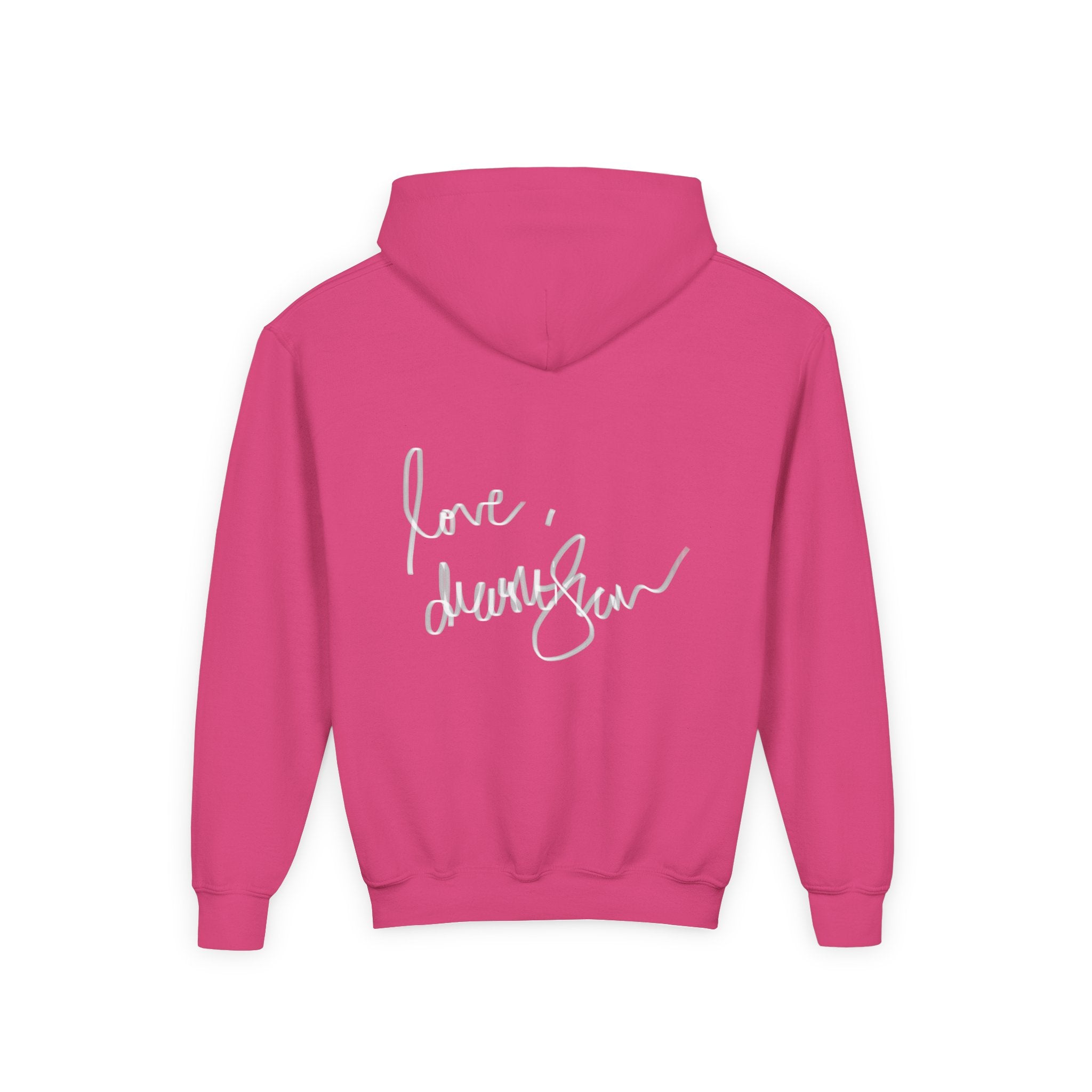 Youth Hoodie — Vintage Dancer Floral Graphic with “We Will Be Home” Back Script