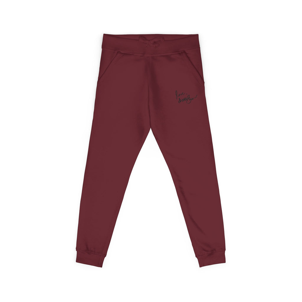 Embroidered Golden Lion Joggers — Cozy Fleece Sweatpants