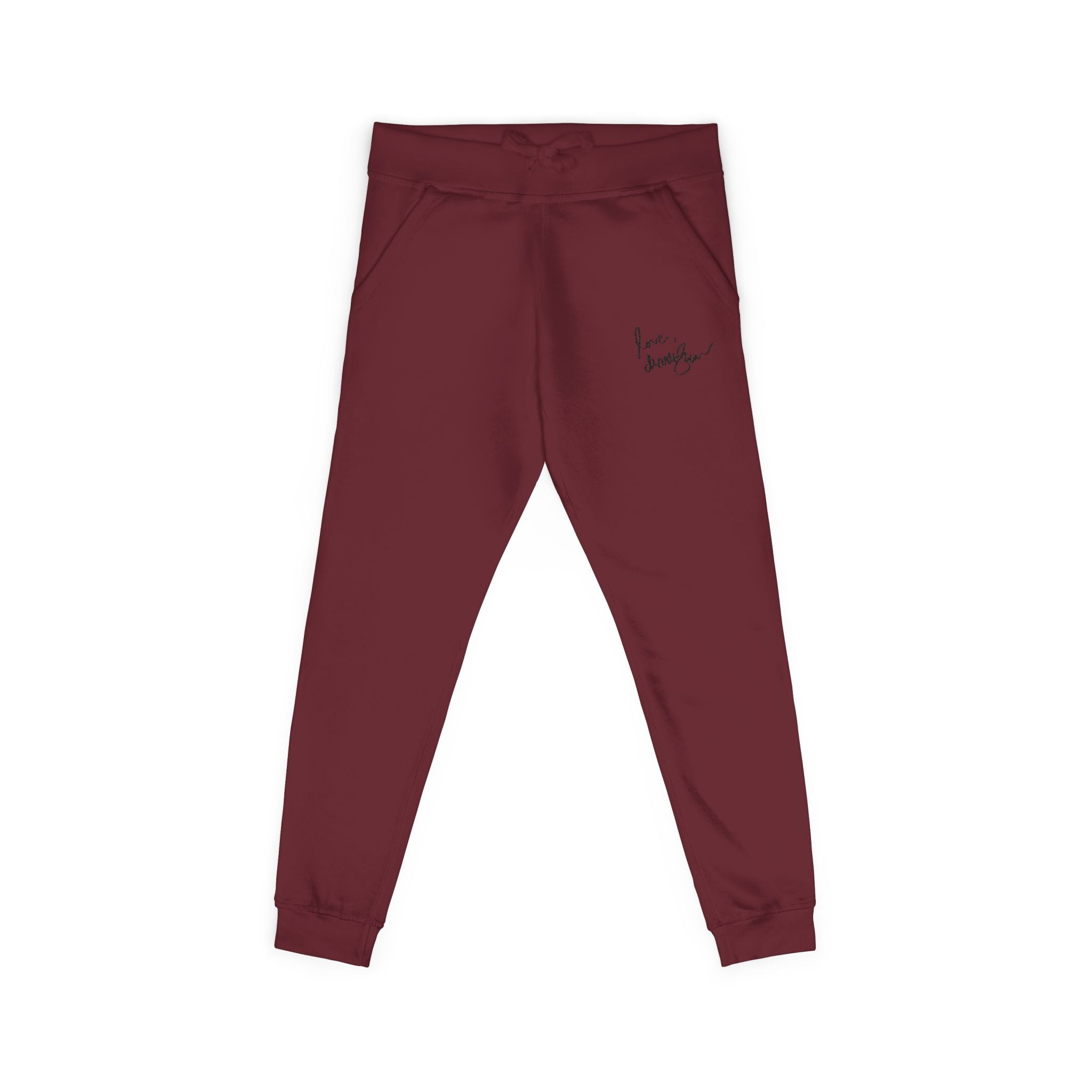 Embroidered Golden Lion Joggers — Cozy Fleece Sweatpants