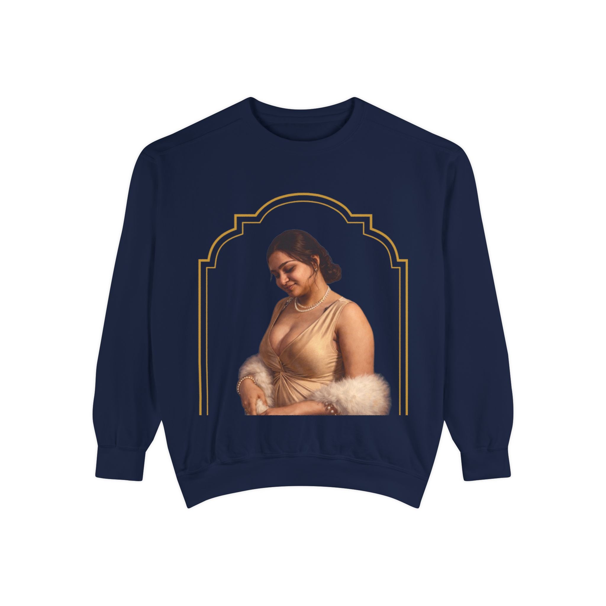 Vintage Portrait Sweatshirt — "Love, Always" Script Back