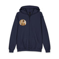 Youth Zip Hoodie with Vintage Bubble Portrait — Cozy Retro Aesthetic