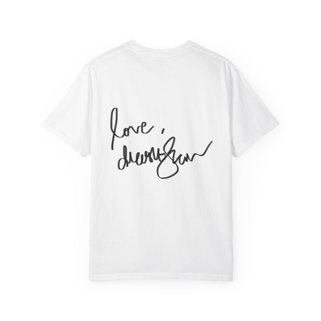 T-Shirt — Vintage Glam Portrait Tee with Signature "Love, Drashti"