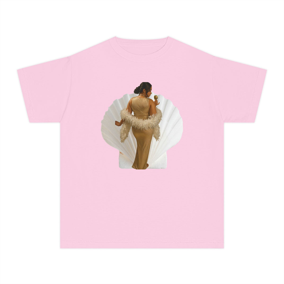 Drashti Youth Tee — Elegant Portrait Shell Graphic