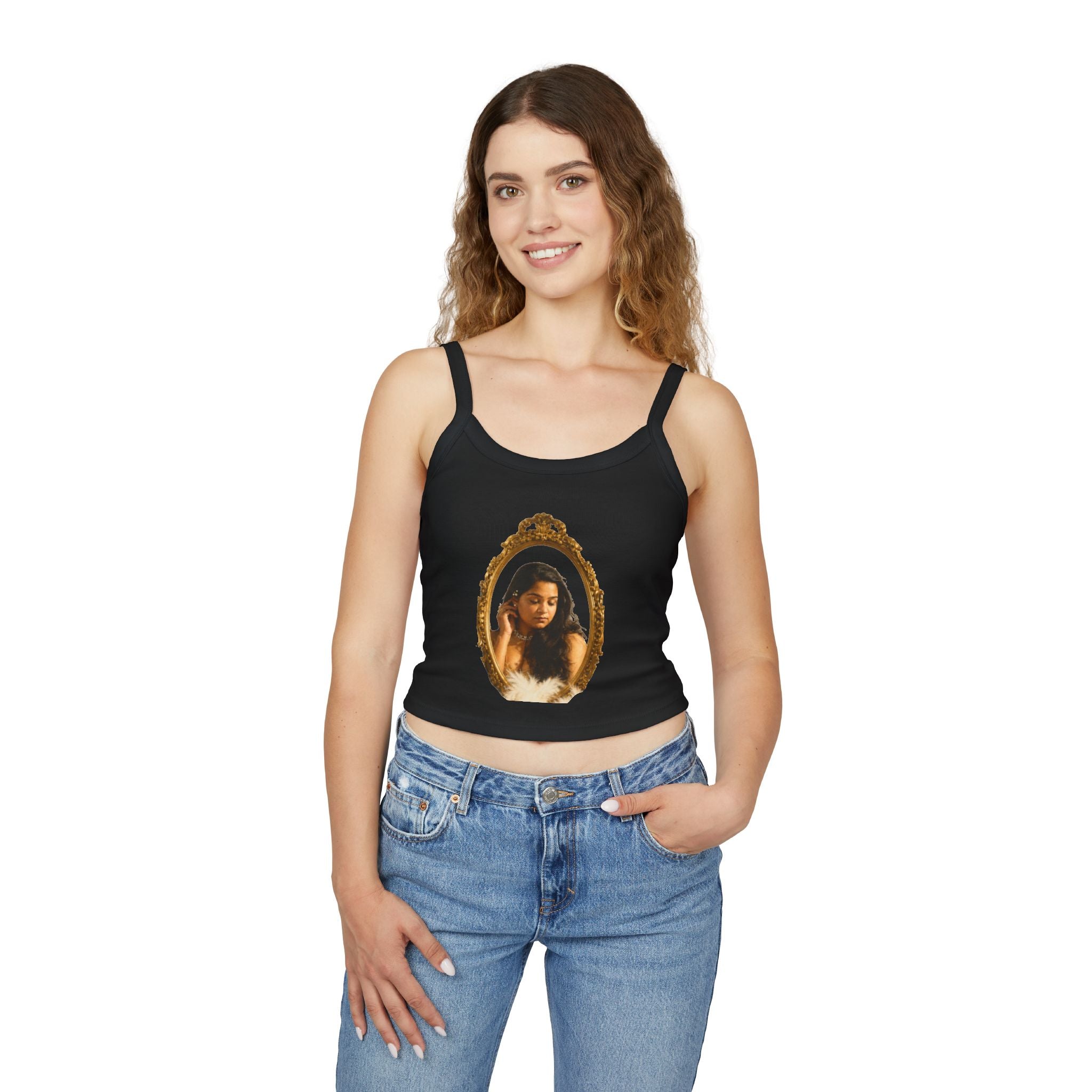 Mirror Portrait Crop Tank — "love, demi~gün" Signature Graphic
