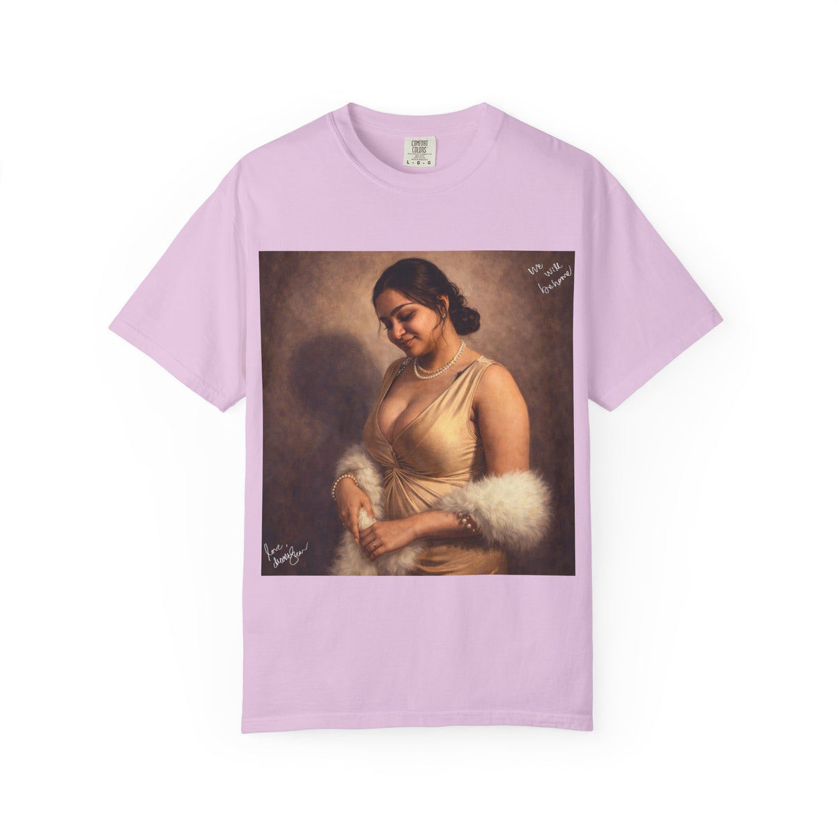 Drashti Portrait Graphic T-Shirt — Vintage Framed Lady Art Print