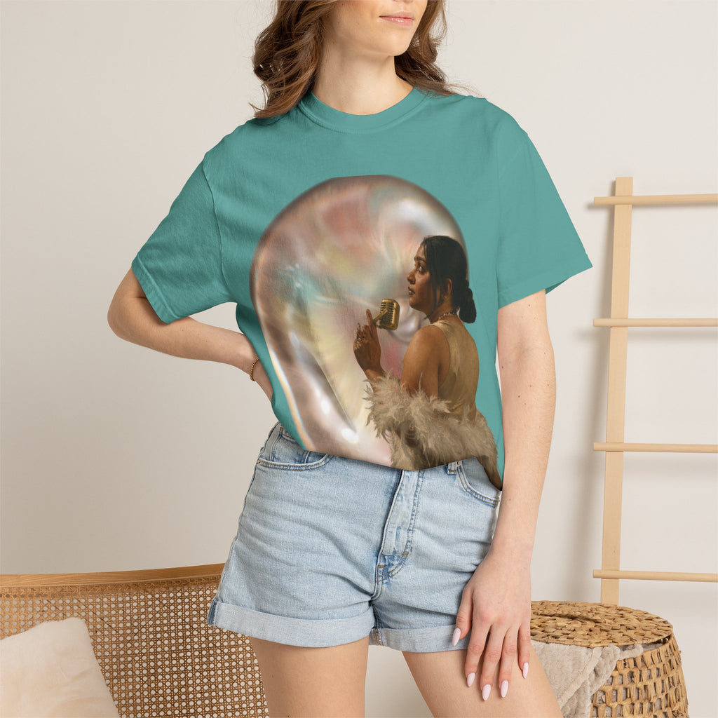 T‑Shirt — Retro Glam Woman with Iridescent Bubble | 'We Will Become' Graphic Tee