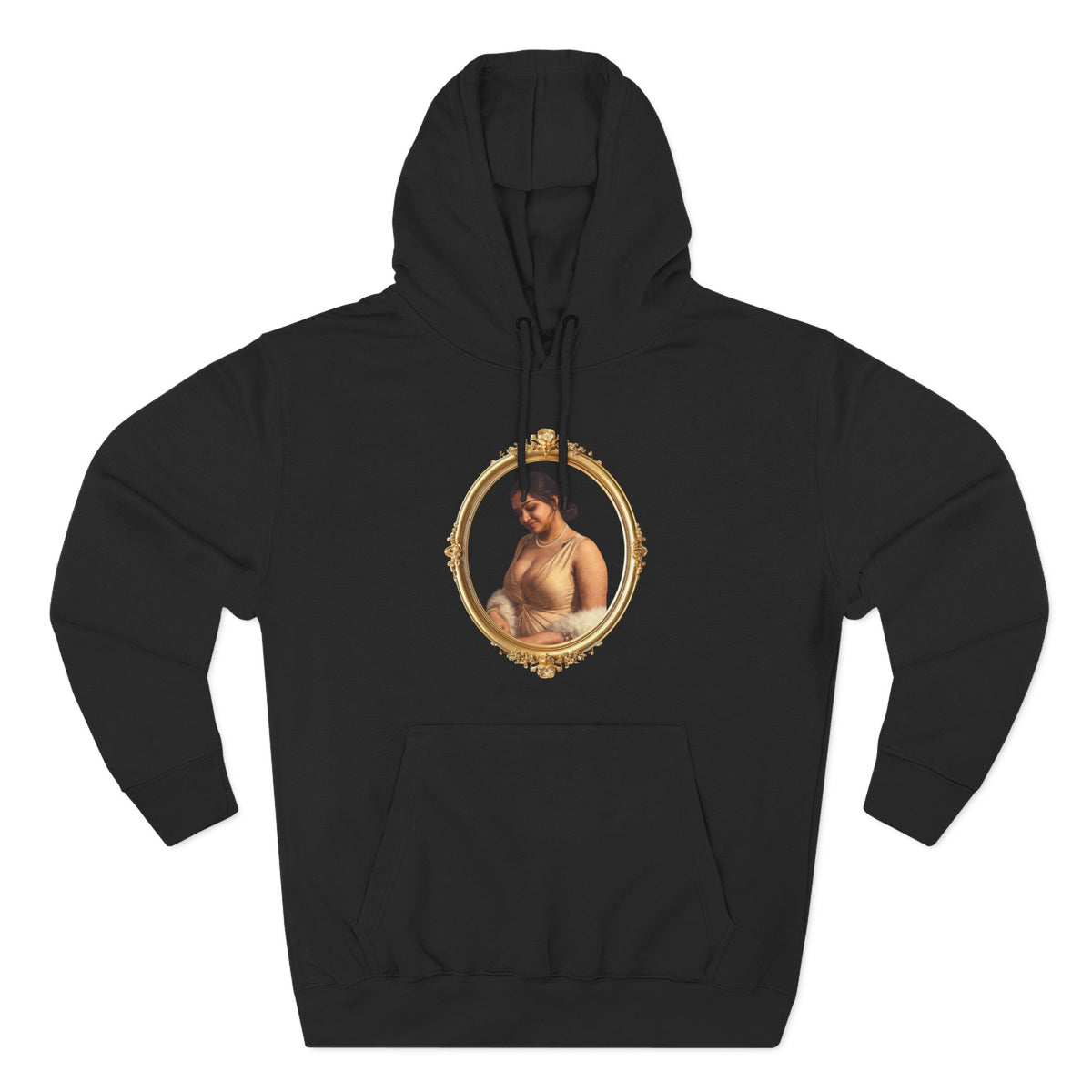 Drashti Portrait Hoodie — Vintage Frame Romantic Art Pullover
