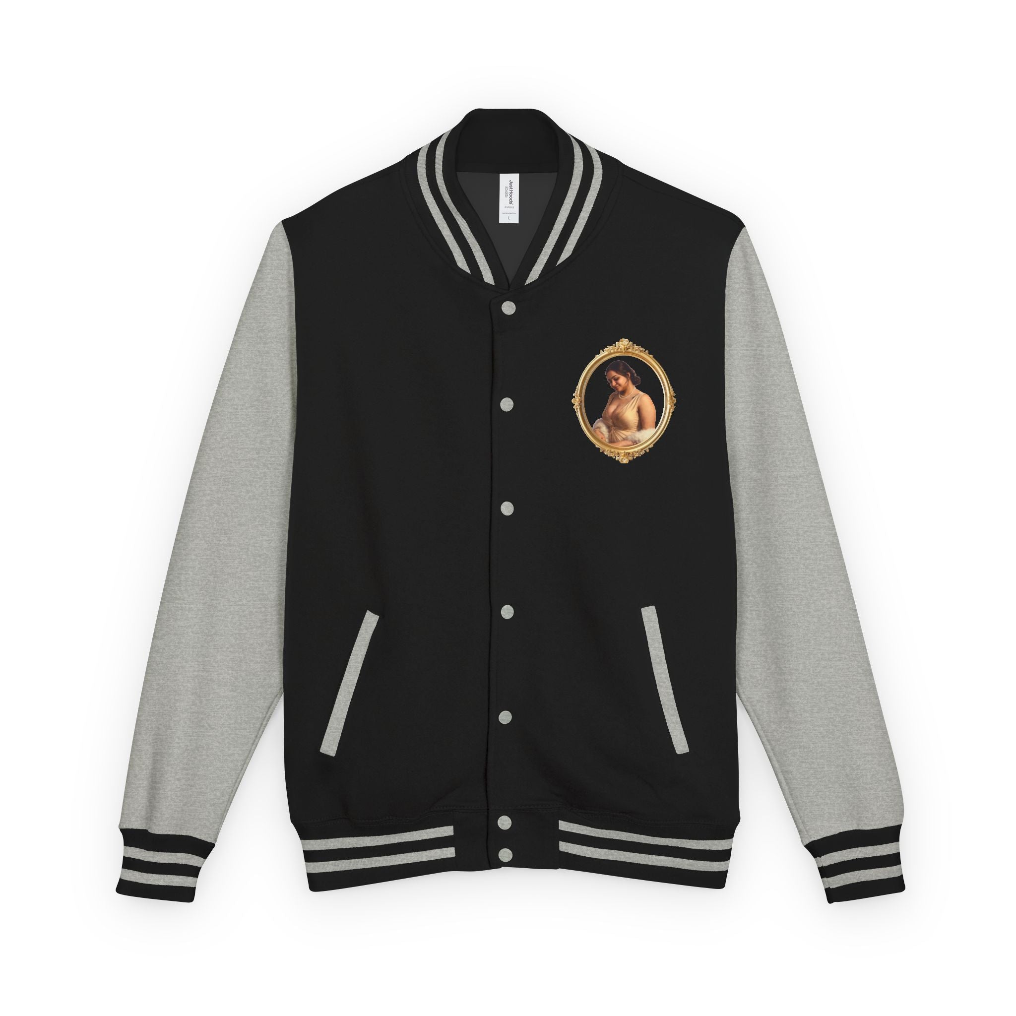 Vintage Portrait Letterman Jacket — Framed Classical Art Varsity Jacket