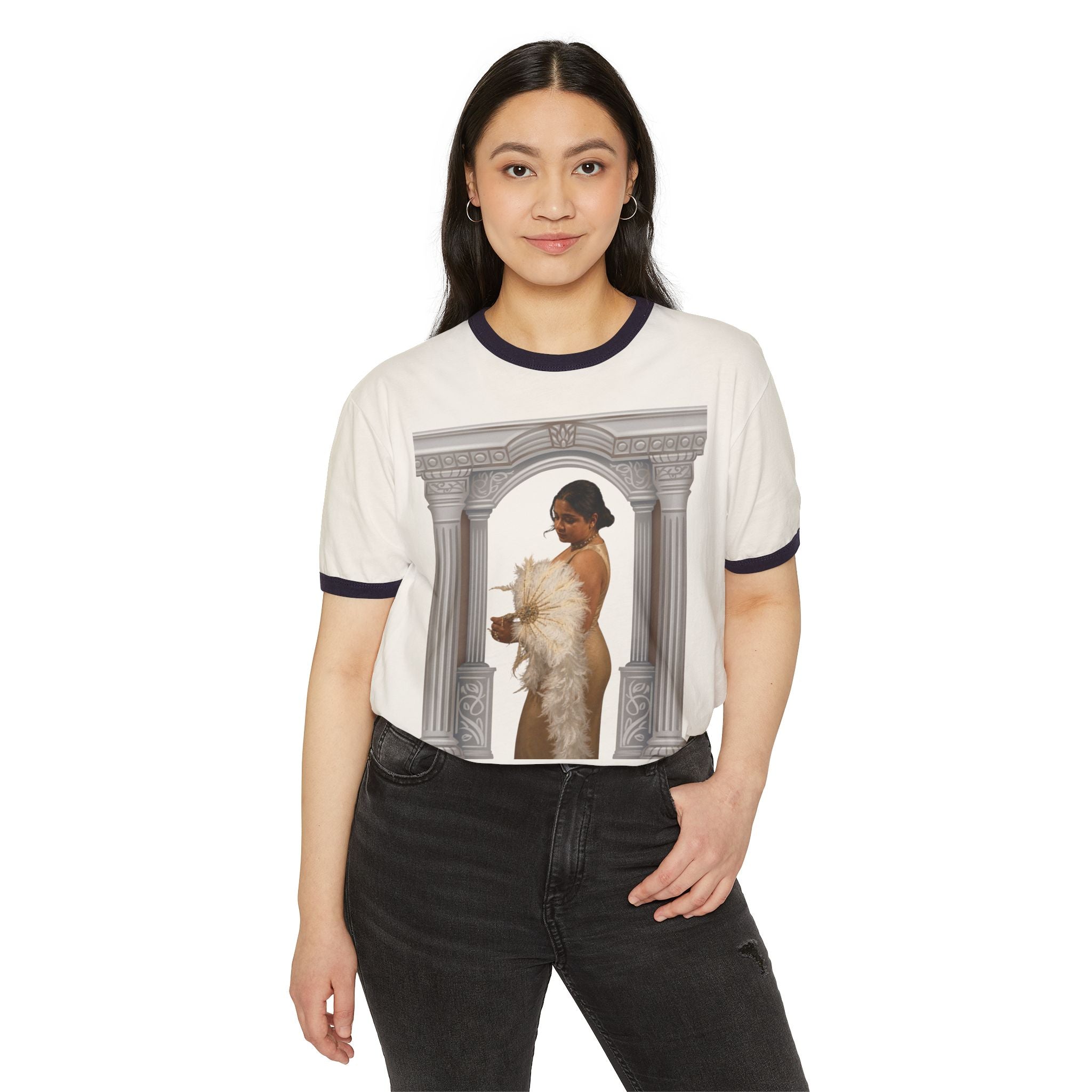Vintage Glam Ringer Tee — "love, drashti shah" Signature Back