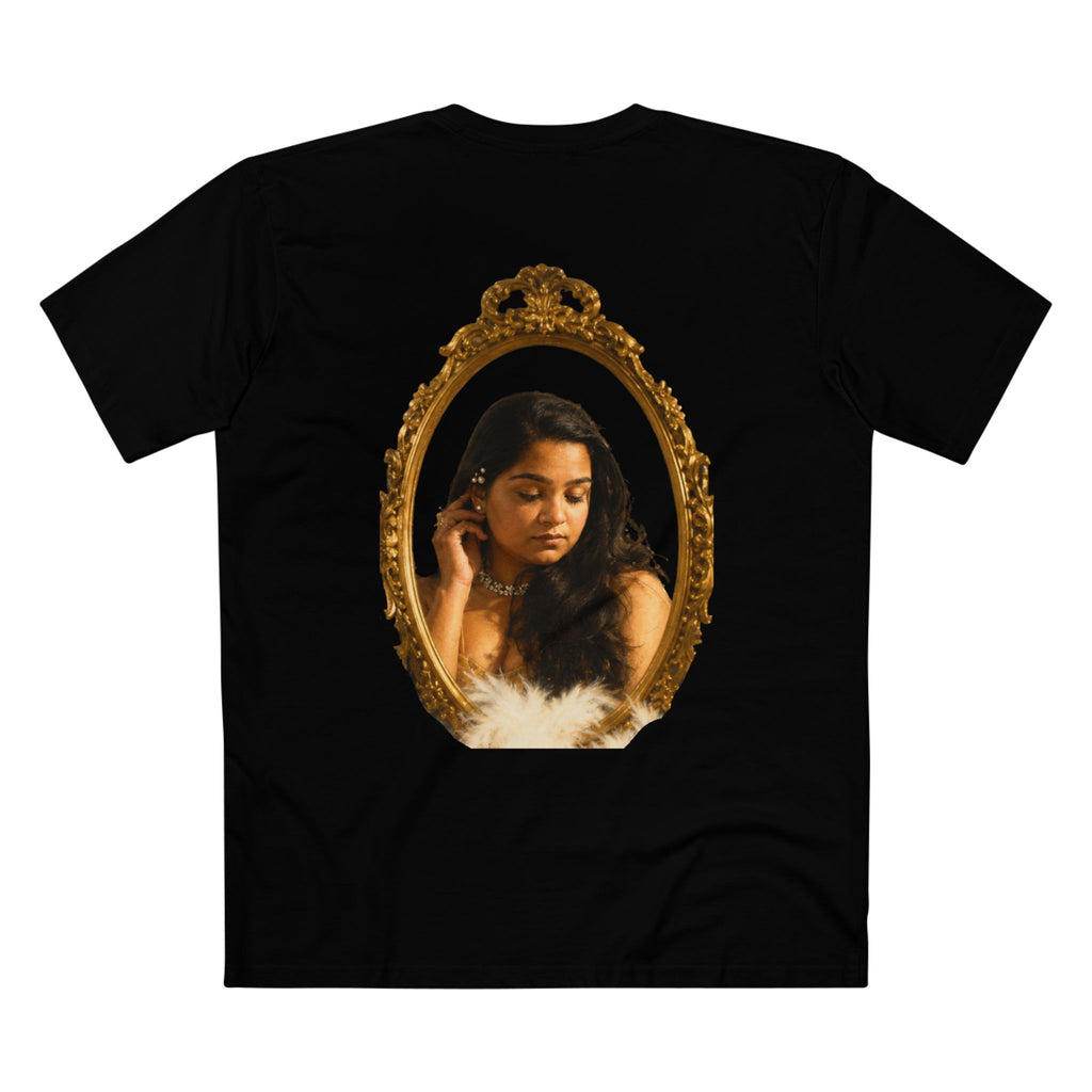 Vintage Vanity Tee — Antique Mirror & Shell Art Graphic T-Shirt
