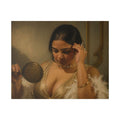 Vintage Boudoir Canvas Print — Woman with Mirror Classic Stretched Canvas