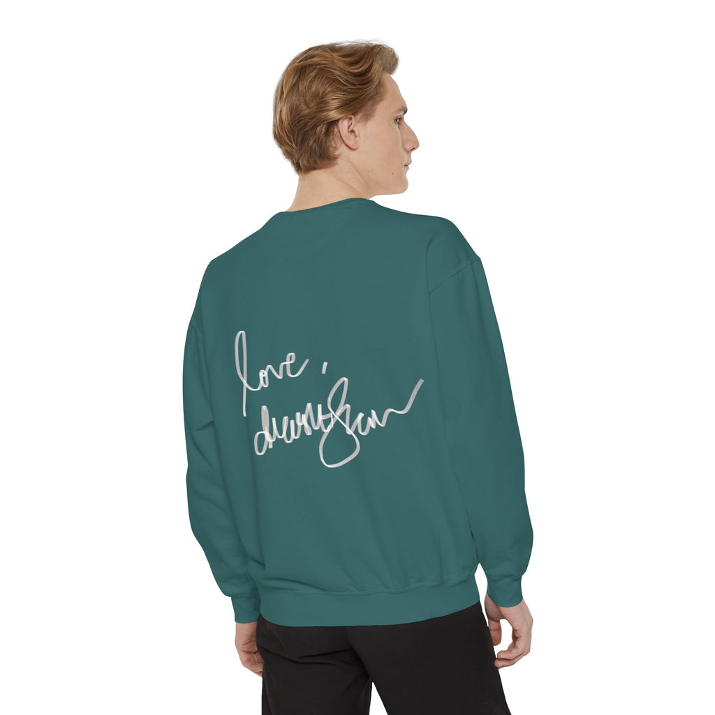Reclining Muse Sweatshirt — 'We Will Be Home' Retro Art Graphic Crewneck