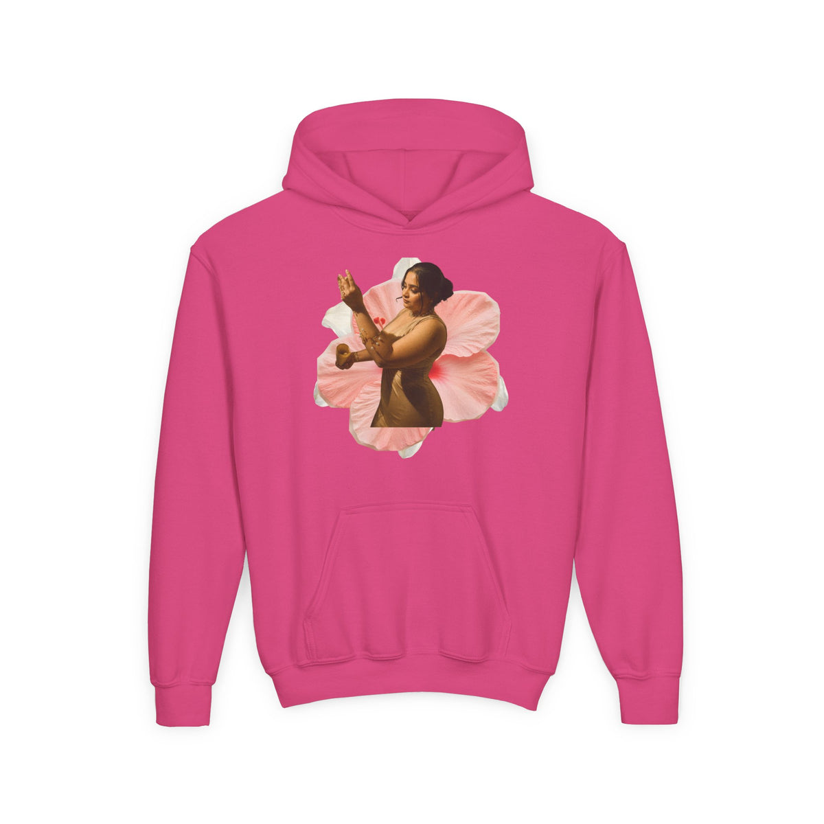 Drashti Hoodie — Vintage Dancer Floral Graphic with “We Will Be Home” Back Script
