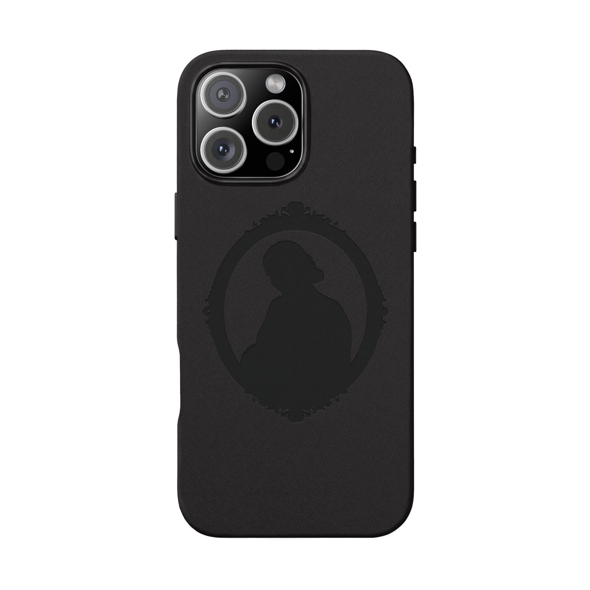 Engraved PU Leather Phone Case — Silhouette Outline Design