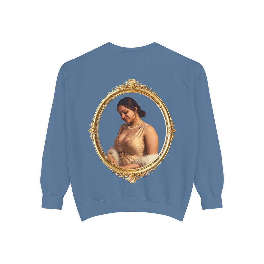 Portrait Sweatshirt — Vintage Frame Elegant Lady Graphic Pullover
