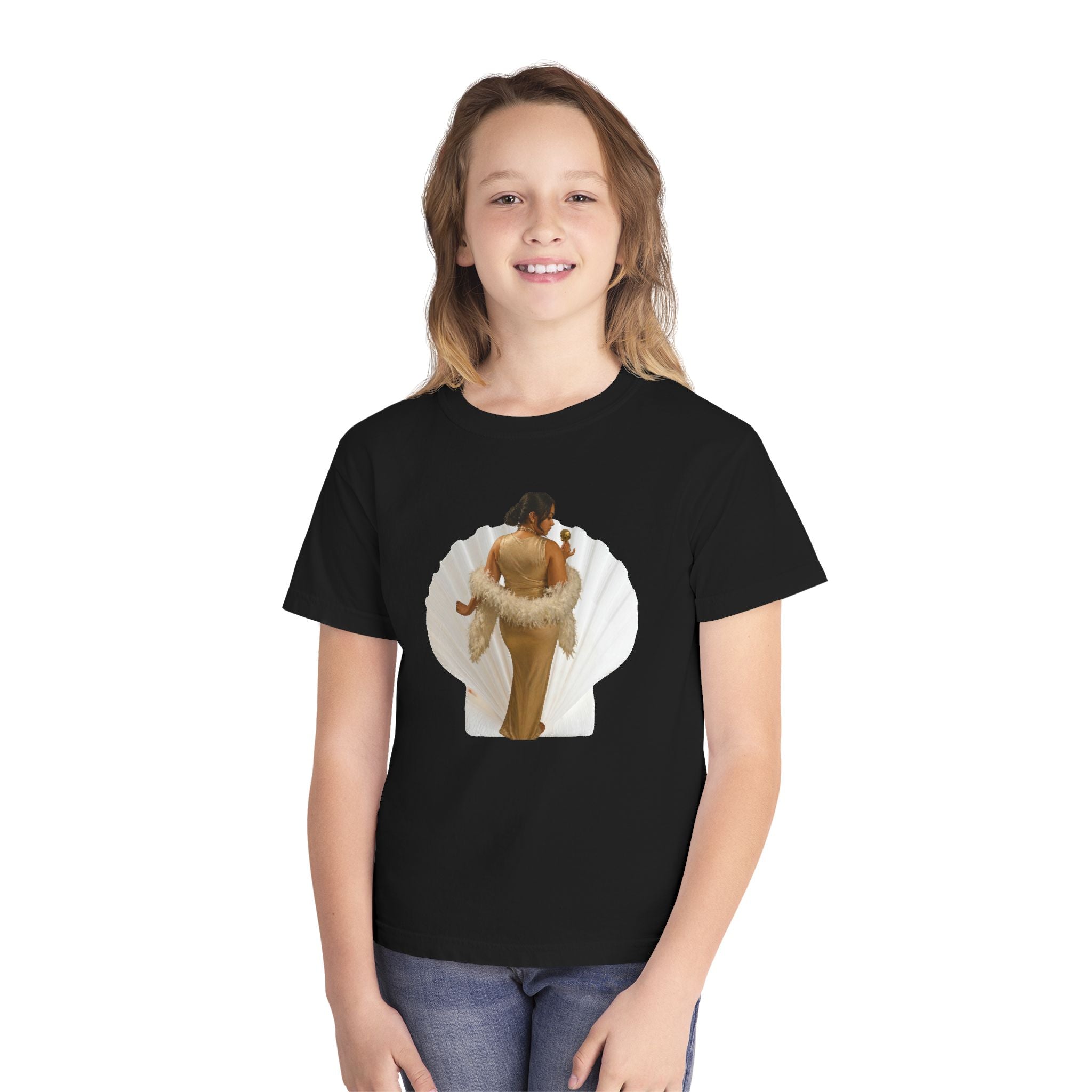 Youth Tee — Elegant Portrait Shell Graphic