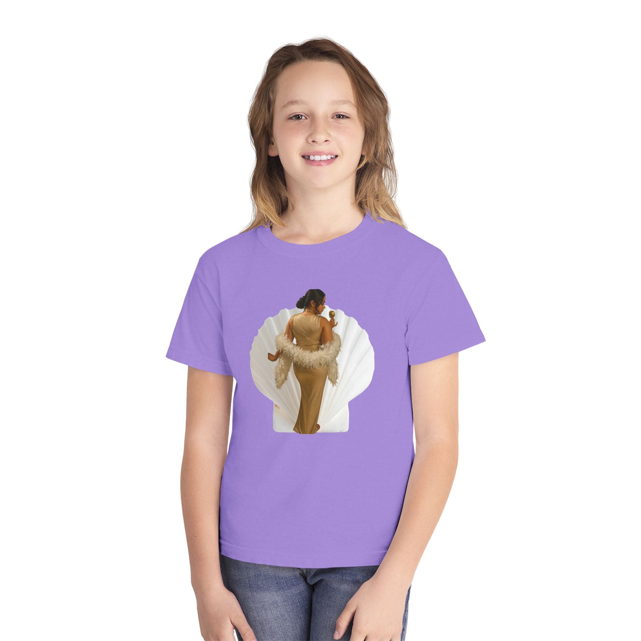 Youth Tee — Elegant Portrait Shell Graphic