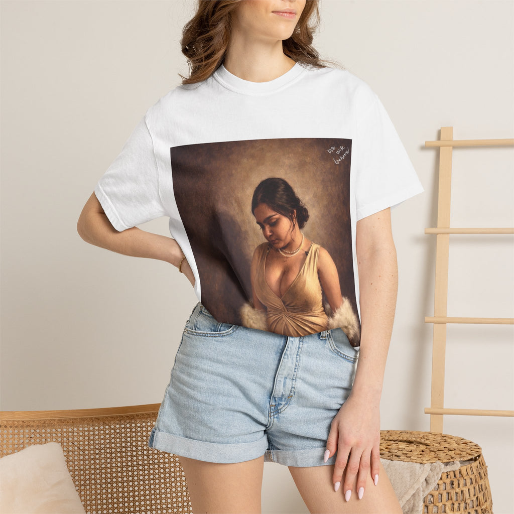 T-Shirt — Vintage Glam Portrait Tee with Signature "Love, Drashti"