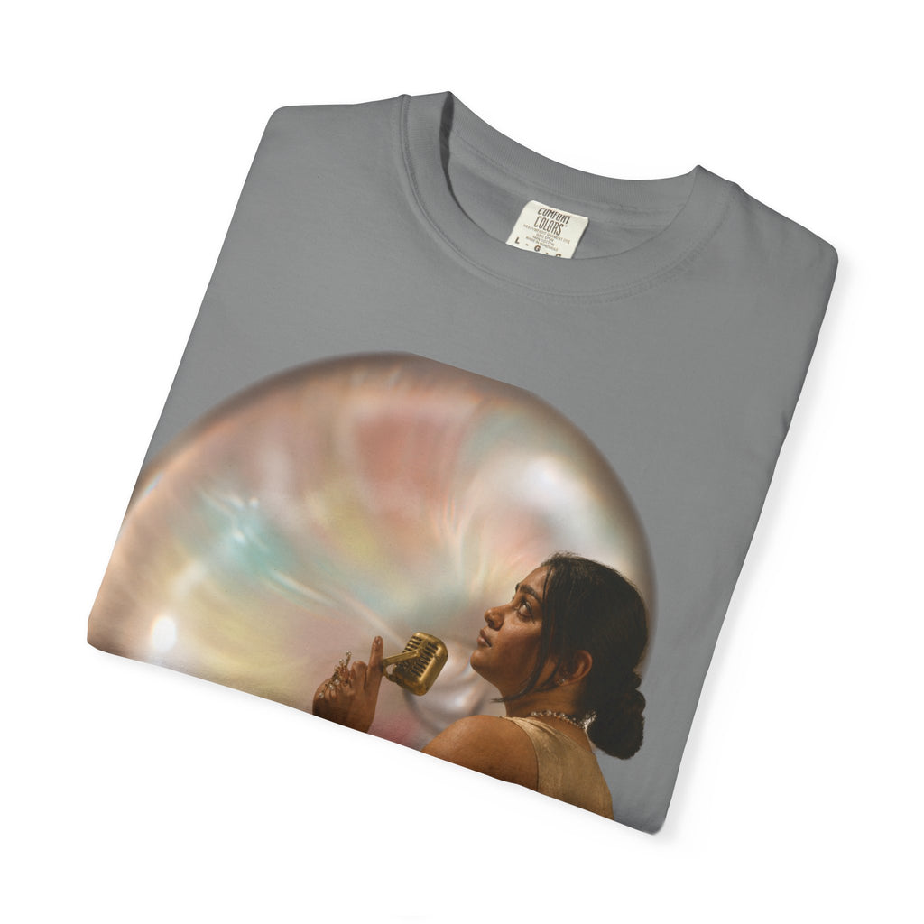 T‑Shirt — Retro Glam Woman with Iridescent Bubble | 'We Will Become' Graphic Tee