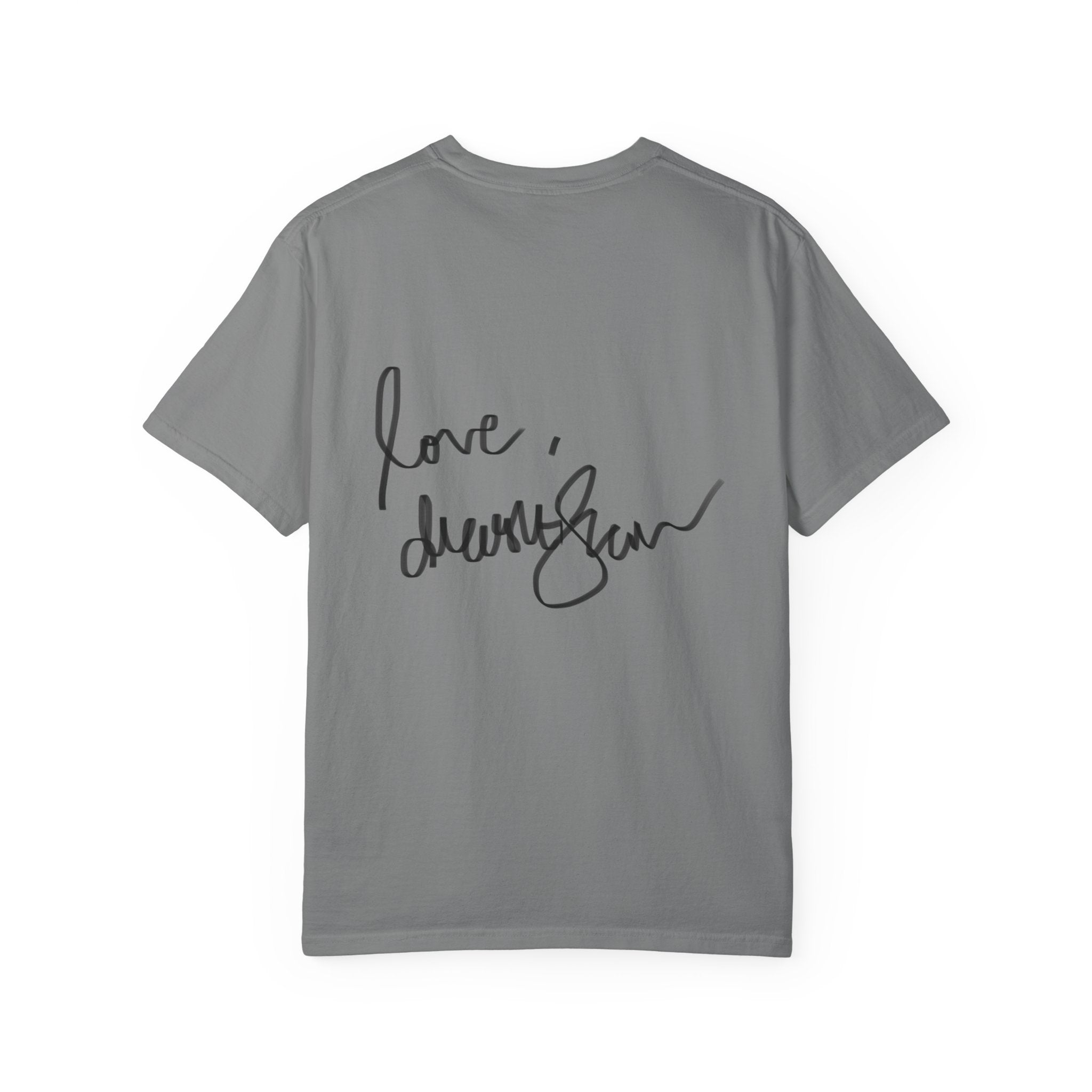 T-Shirt — Vintage Glam Portrait Tee with Signature "Love, Drashti"