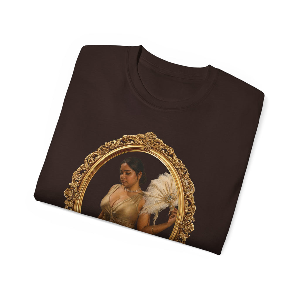 Angel Portrait T-Shirt — Vintage Gold Framed Guardian Tee