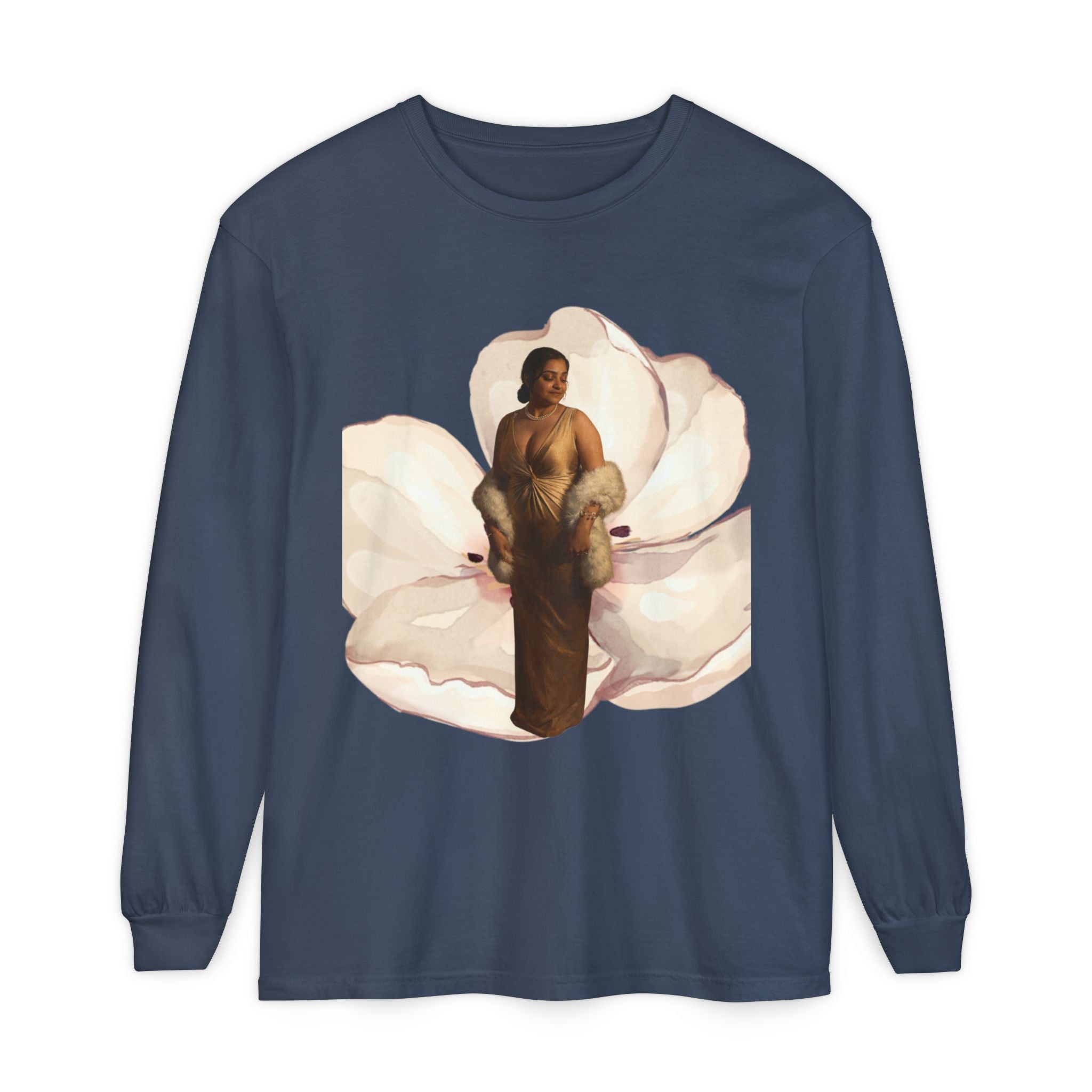 We Will Be Home Long Sleeve Tee — Floral Vintage Portrait Graphic