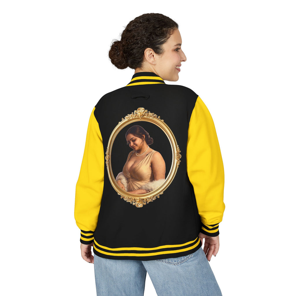 Vintage Portrait Letterman Jacket — Framed Classical Art Varsity Jacket