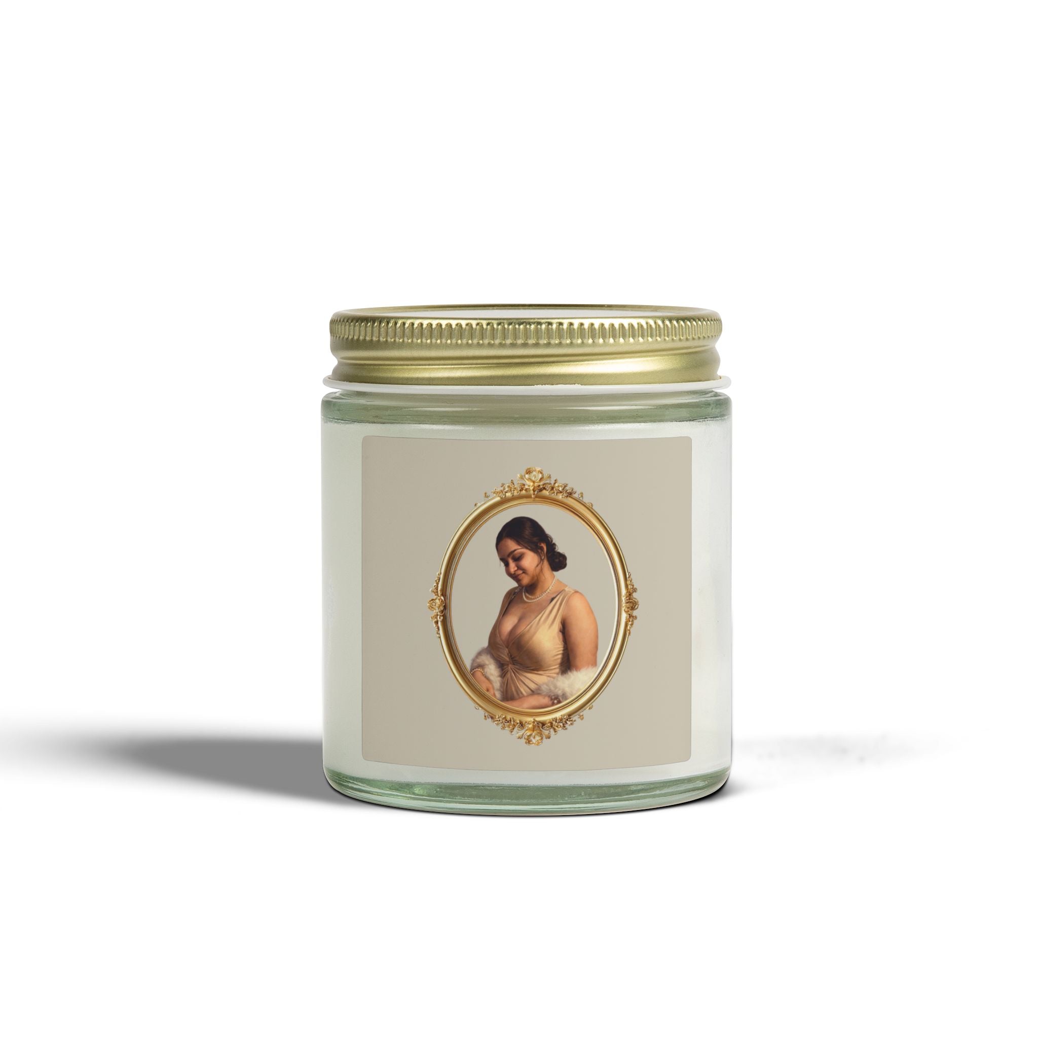 Coconut Apricot Soy Jar Candle — Floral Pearl Design (4oz & 9oz)