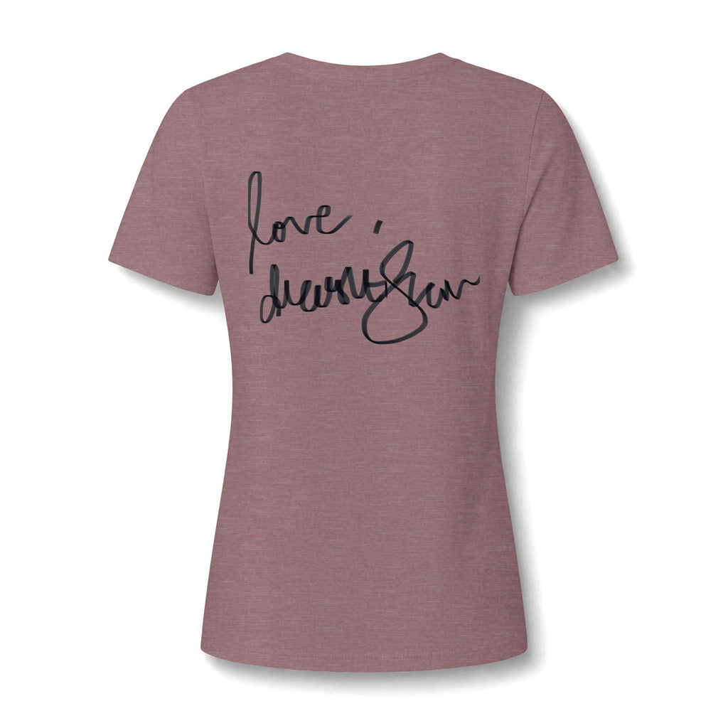 Floral Portrait V‑Neck Tee — Vintage Woman in Magnolia Print