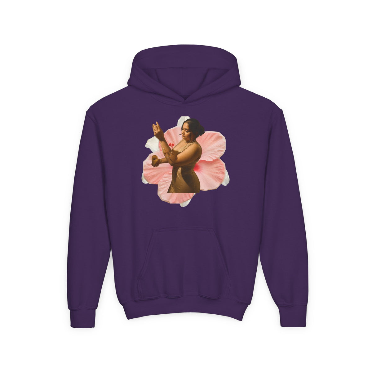 Drashti Hoodie — Vintage Dancer Floral Graphic with “We Will Be Home” Back Script