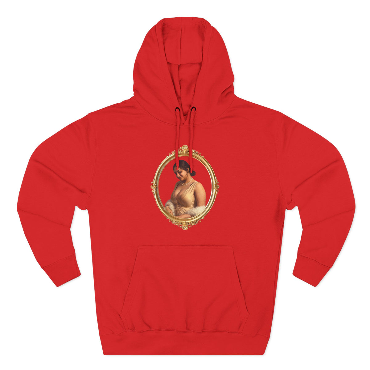 Drashti Portrait Hoodie — Vintage Frame Romantic Art Pullover