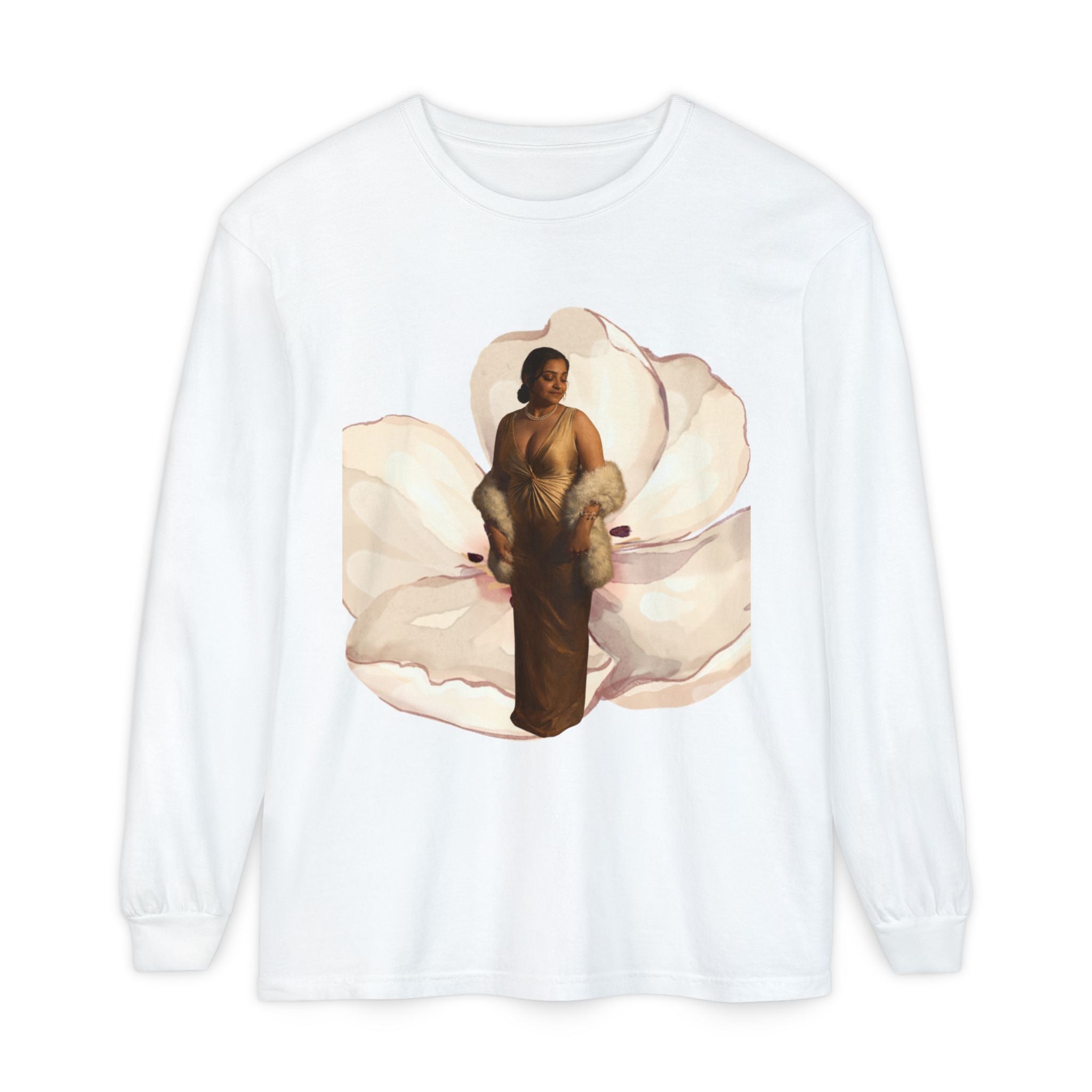 We Will Be Home Long Sleeve Tee — Floral Vintage Portrait Graphic
