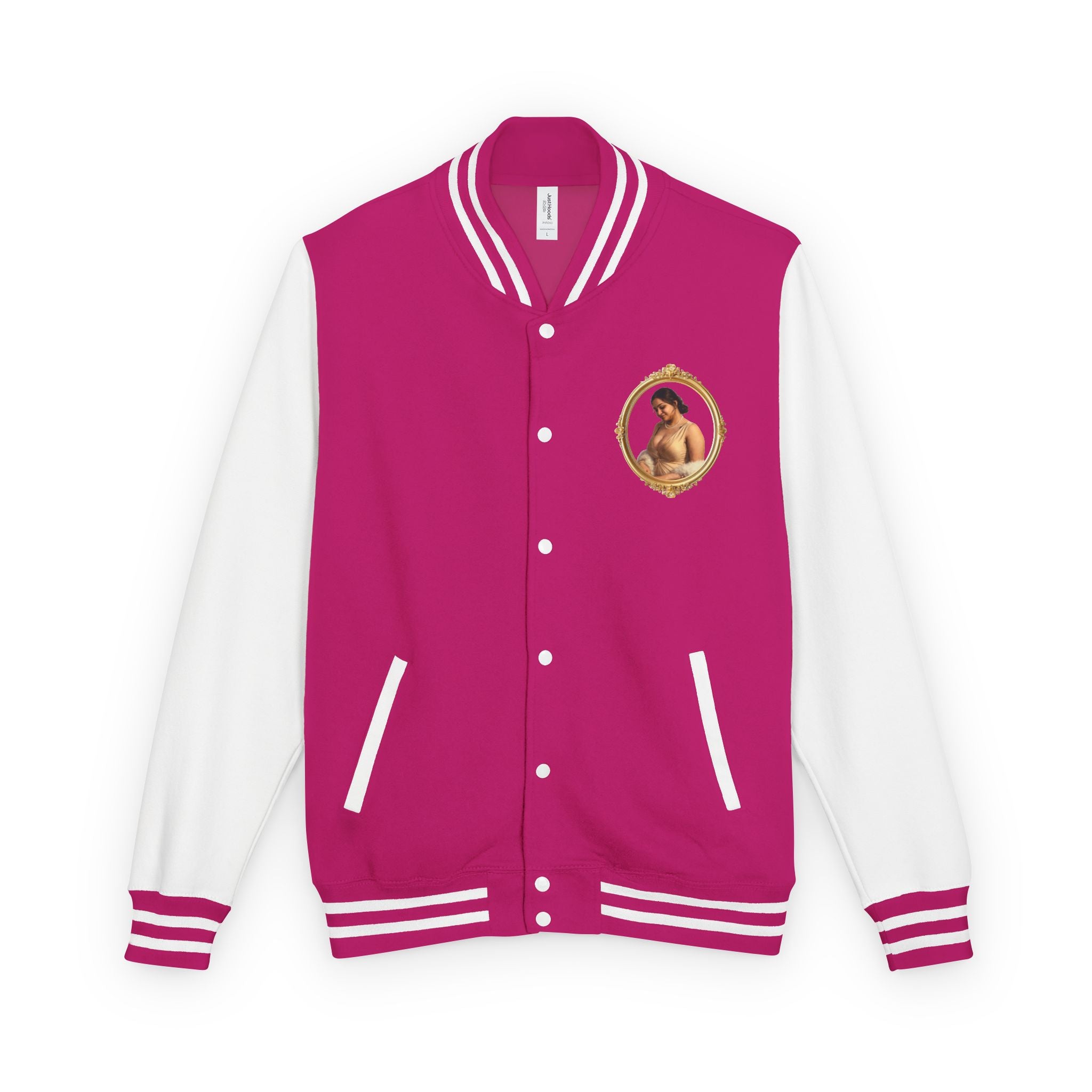 Vintage Portrait Letterman Jacket — Framed Classical Art Varsity Jacket