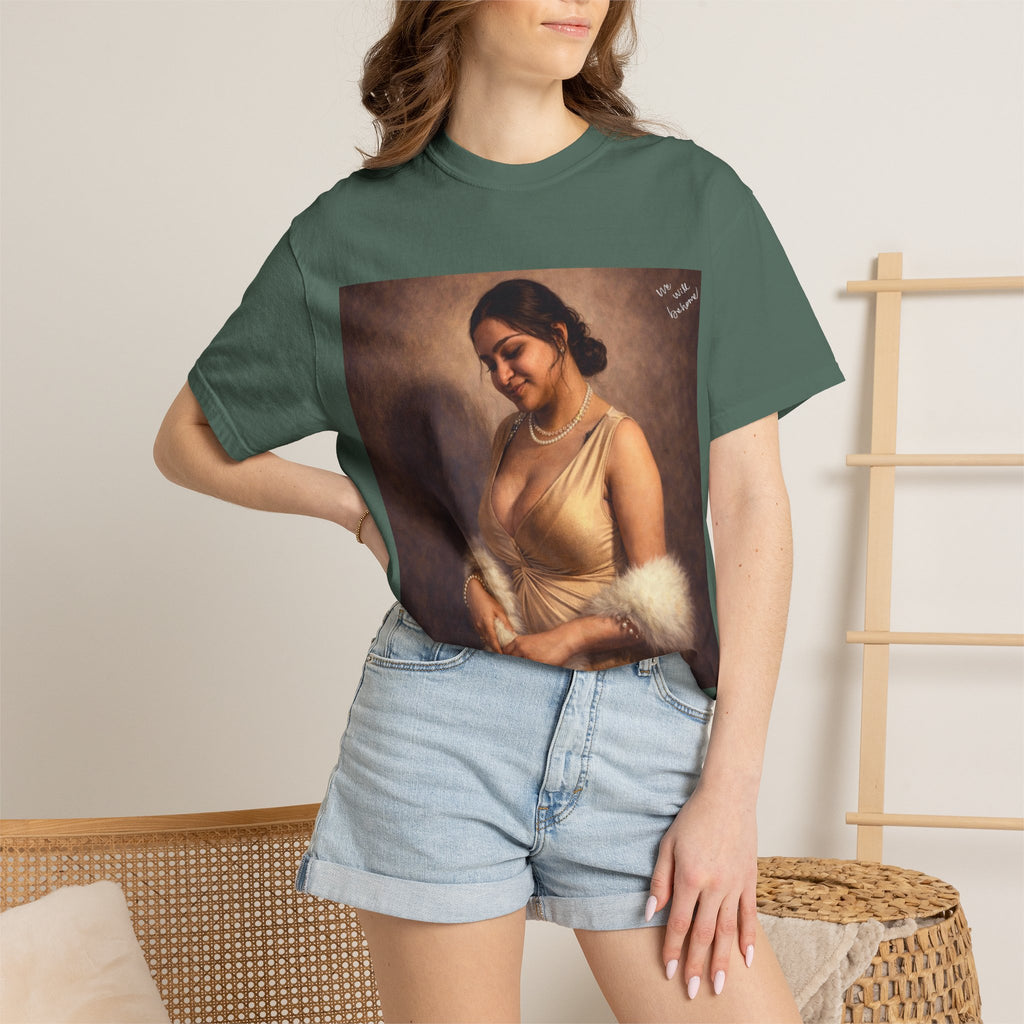 Portrait Graphic T-Shirt — Vintage Framed Lady Art Print