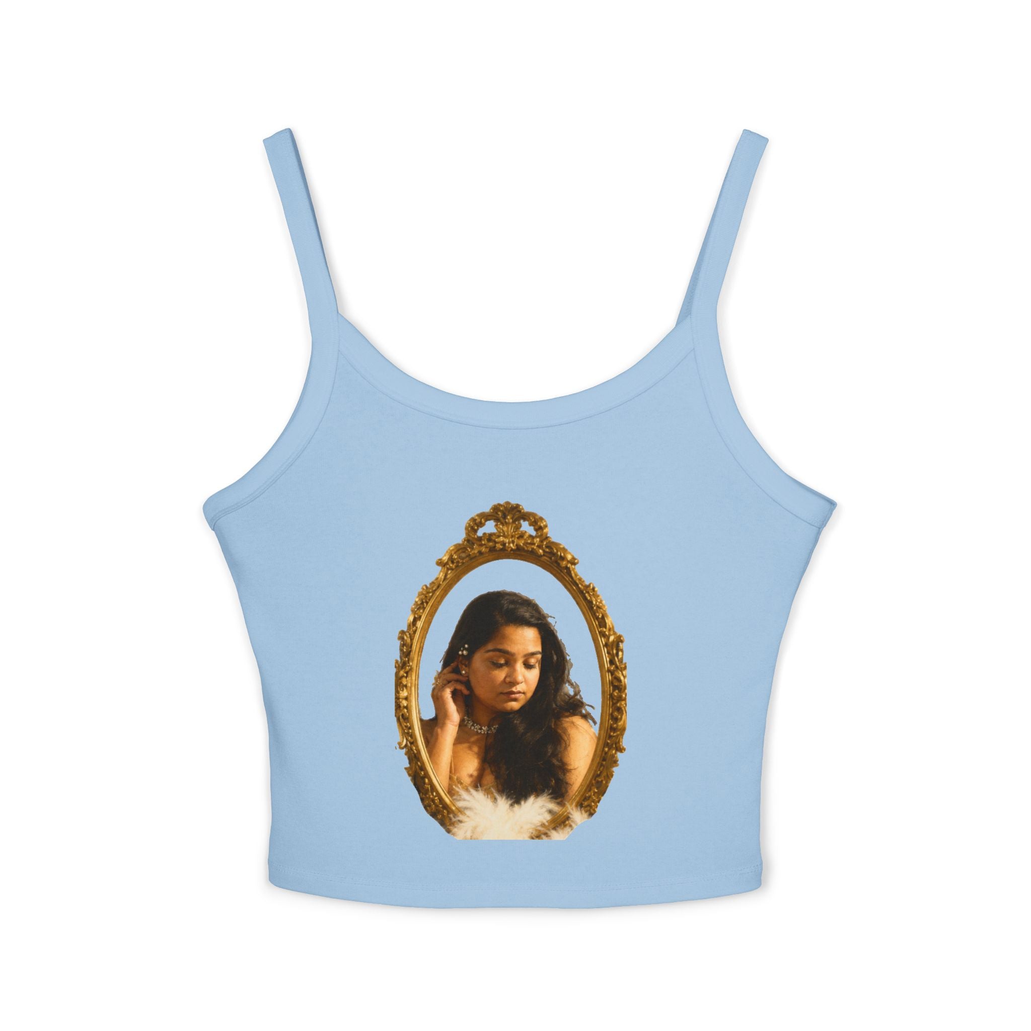 Mirror Portrait Crop Tank — "love, demi~gün" Signature Graphic