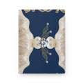 Pearl & Jewel Hardcover Journal — Elegant Navy Floral Notebook