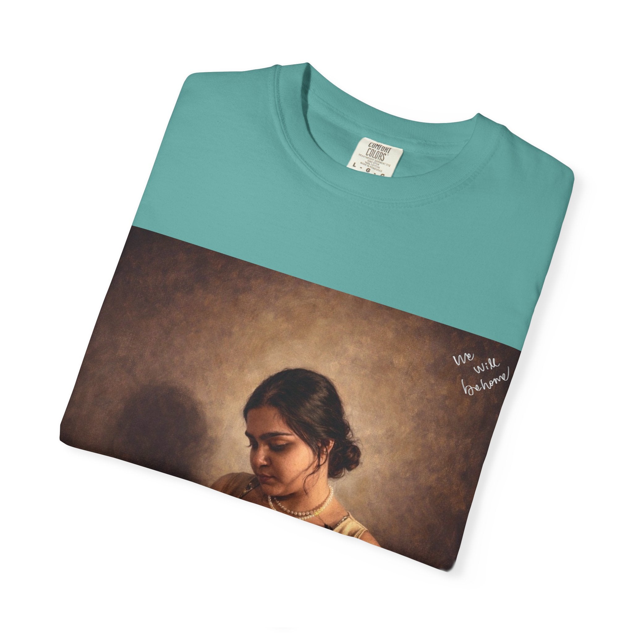 T-Shirt — Vintage Glam Portrait Tee with Signature "Love, Drashti"