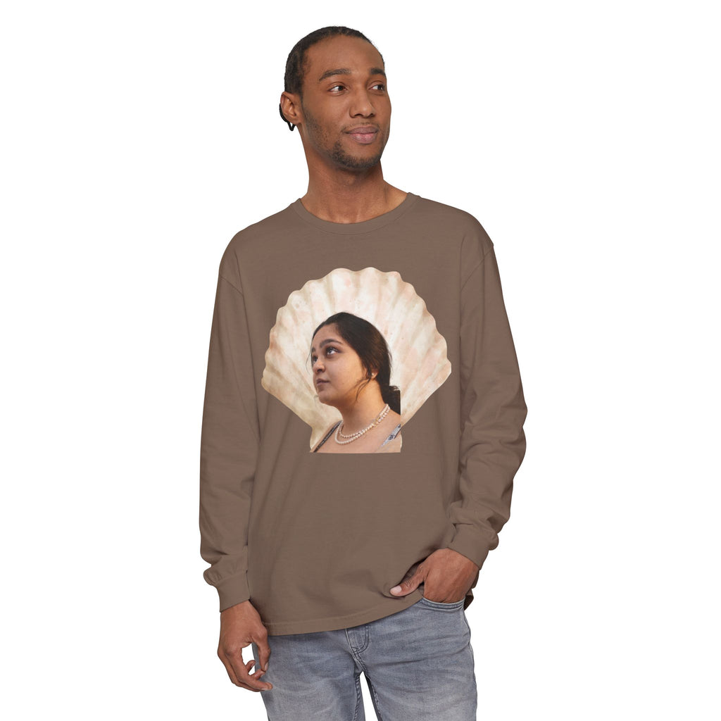 Shell Portrait Long Sleeve Tee — “We Will Be Home” Back Script