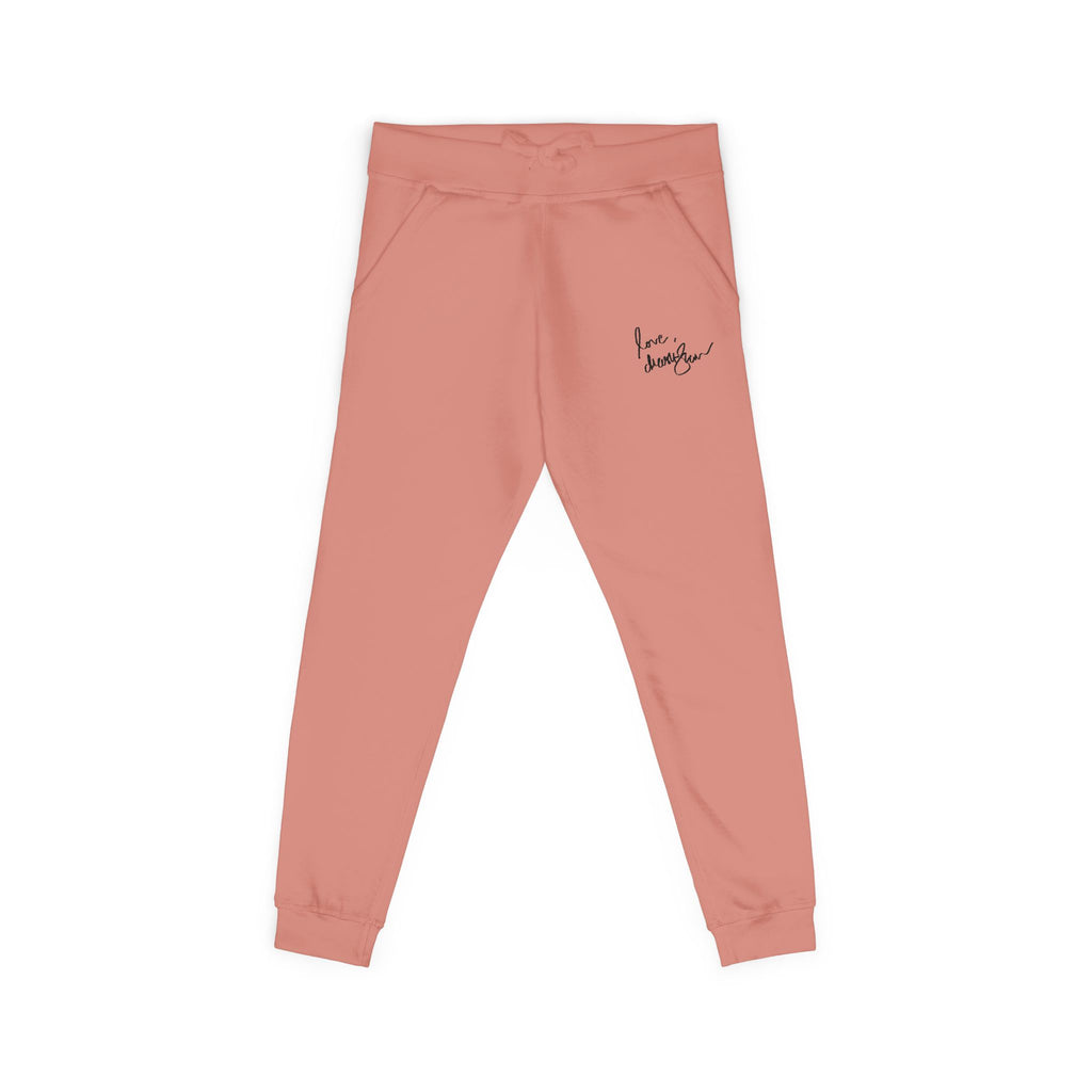 Embroidered Golden Lion Joggers — Cozy Fleece Sweatpants