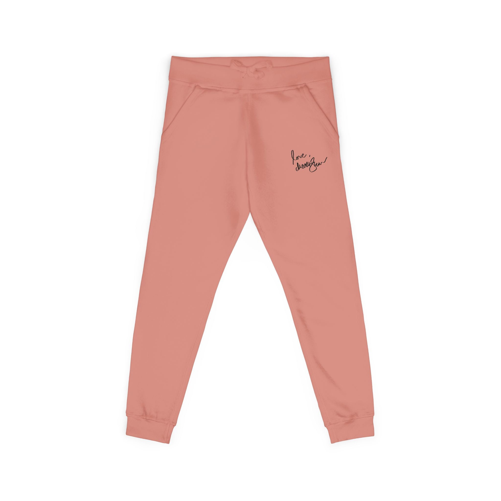 Embroidered Golden Lion Joggers — Cozy Fleece Sweatpants