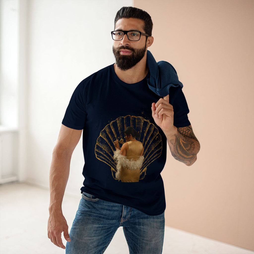 Vintage Vanity Tee — Antique Mirror & Shell Art Graphic T-Shirt