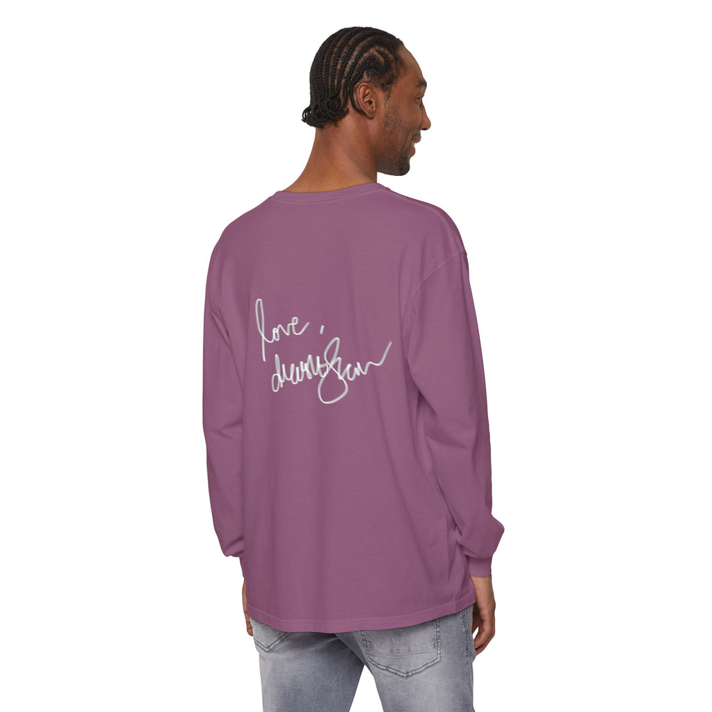 Shell Portrait Long Sleeve Tee — “We Will Be Home” Back Script