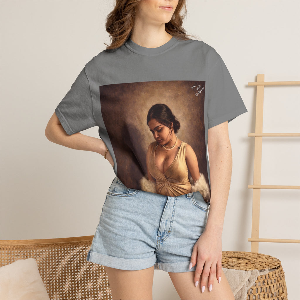 T-Shirt — Vintage Glam Portrait Tee with Signature "Love, Drashti"