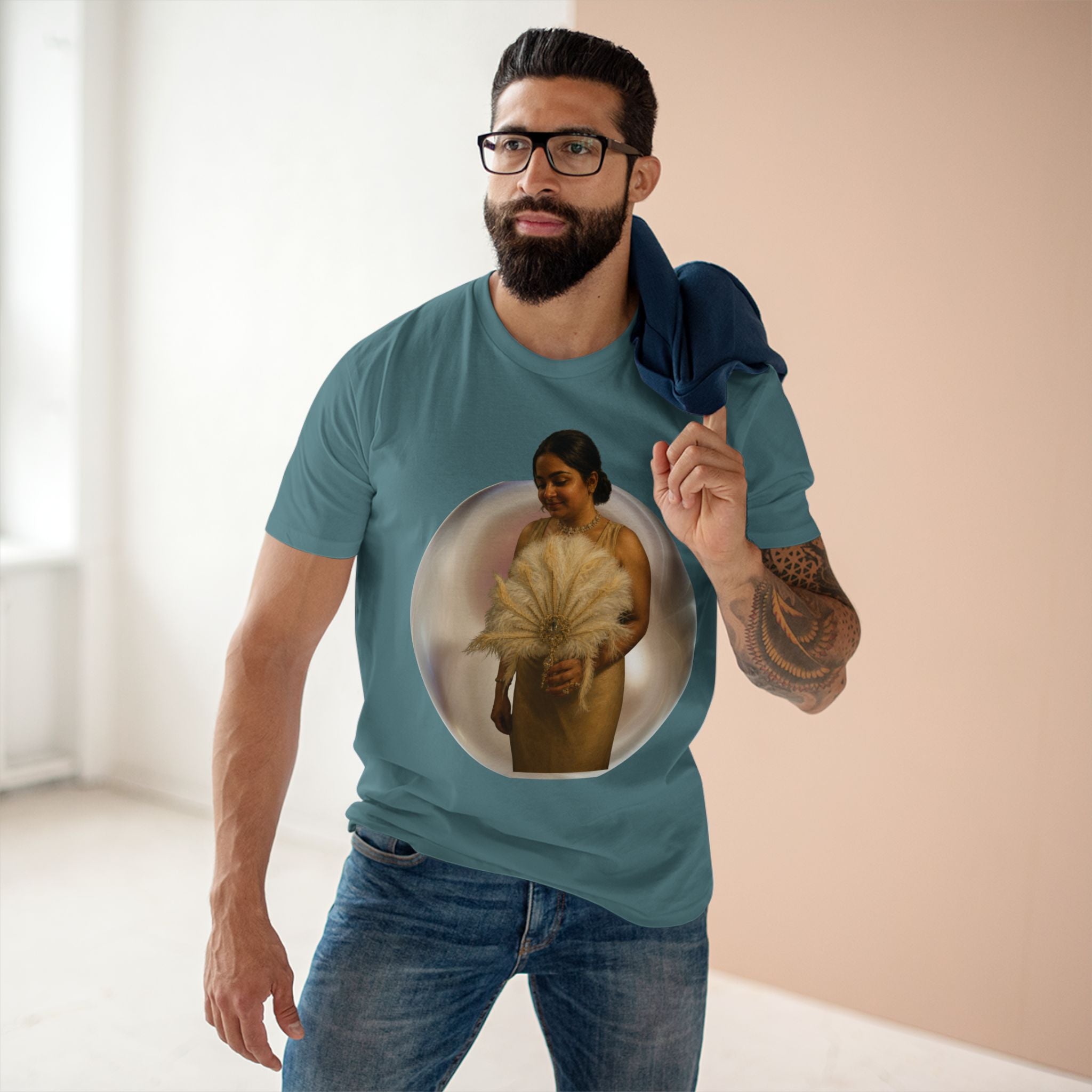 T‑Shirt — Vintage Portrait Bubble with 'We Will Become' Script