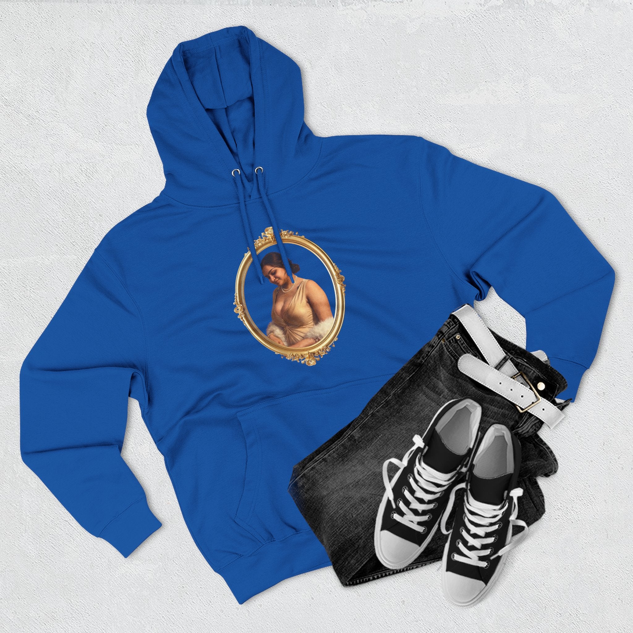 Portrait Hoodie — Vintage Frame Romantic Art Pullover