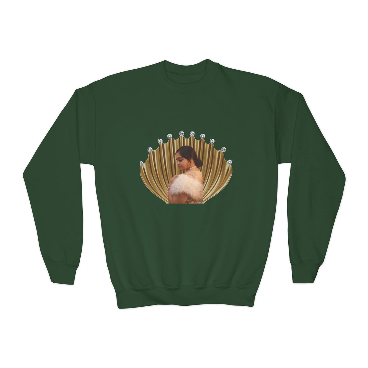 Drashti Youth Crewneck Sweatshirt — 'We Will Be Home' Vintage Portrait Graphic
