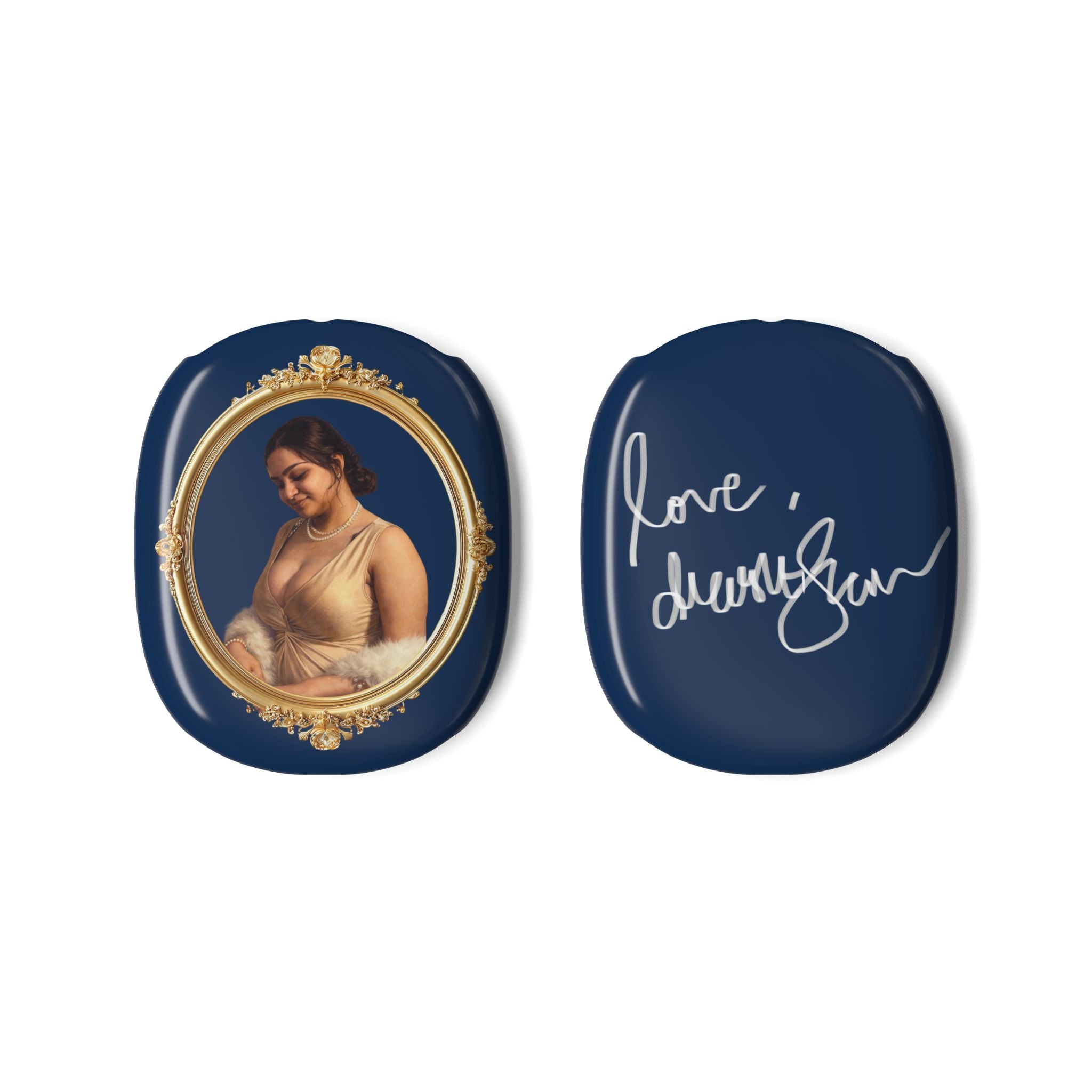 AirPods Max Case — Vintage Portrait Gold Frame Design