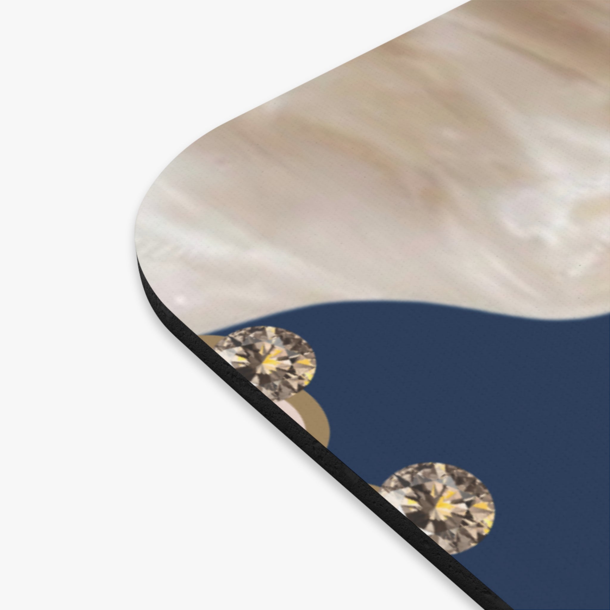 Pearl & Diamond Nautical Mouse Pad — Elegant Navy Desk Mat