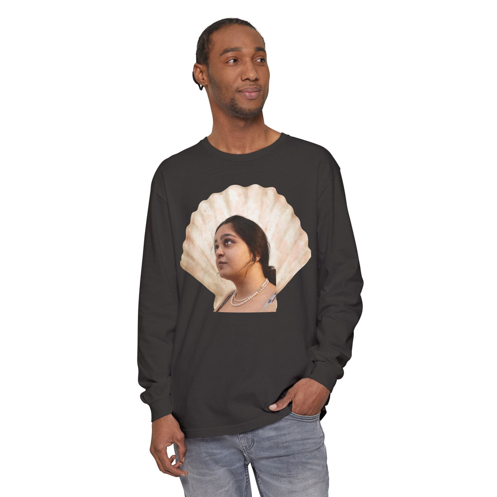 Shell Portrait Long Sleeve Tee — “We Will Be Home” Back Script